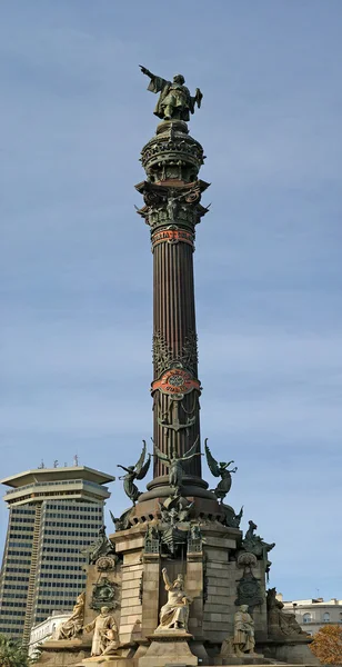 Μνημείο Chistopher Columbus στη Βαρκελώνη, Ισπανία — Φωτογραφία Αρχείου