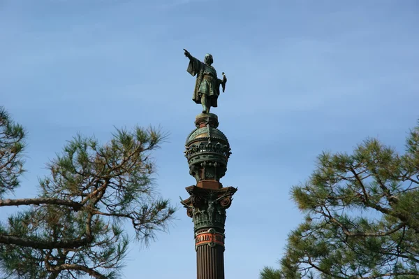 Monumento a Colón Chistopher en Barcelona, España — Foto de Stock