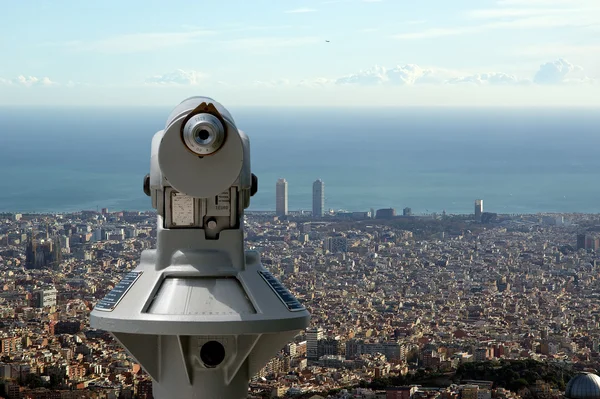 티비 다 보 언덕에서 바르셀로나의 보기 — 스톡 사진