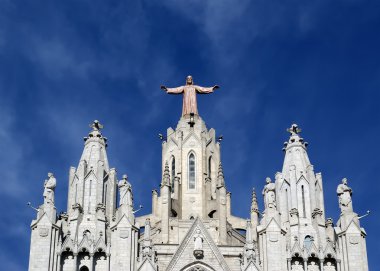 Tibidabo tapınakta tibidabo tepede, barcelona,