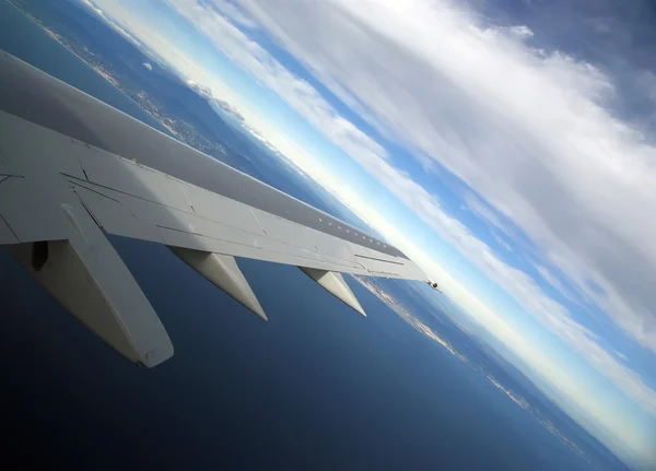 Вид на крило літака — стокове фото
