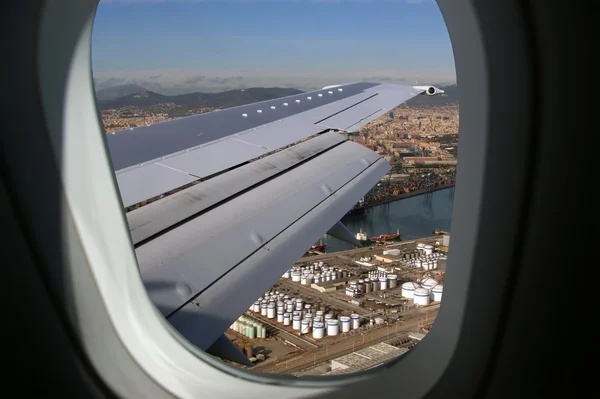 View of airplane wing — Stock Photo, Image