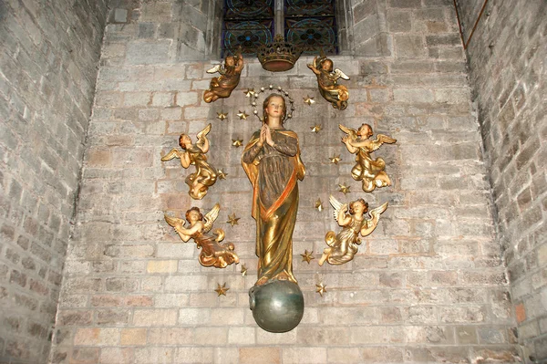 Inside the Santa Maria del Mar, Barcelona, Spain — Stock Photo, Image