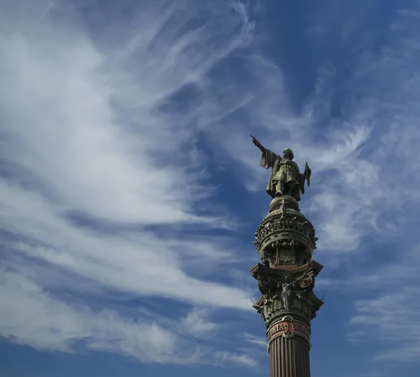 Chistopher Columbus emlékmű Barcelonában, Spanyolország — Stock Fotó