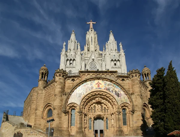 Świątynia Tibidabo, na wzgórzu tibidabo, barcelona, — Zdjęcie stockowe
