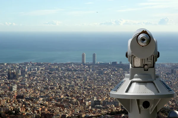 Pohled z Barcelony z kopce tibidabo — Stock fotografie