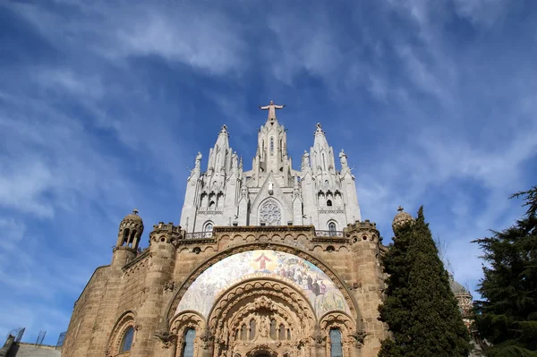 Tibidabo ναός, στην κορυφή του λόφου Τιμπιντάμπο, Βαρκελώνη, — Φωτογραφία Αρχείου