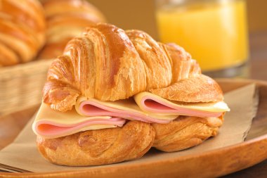 Croissant with Ham and Cheese clipart