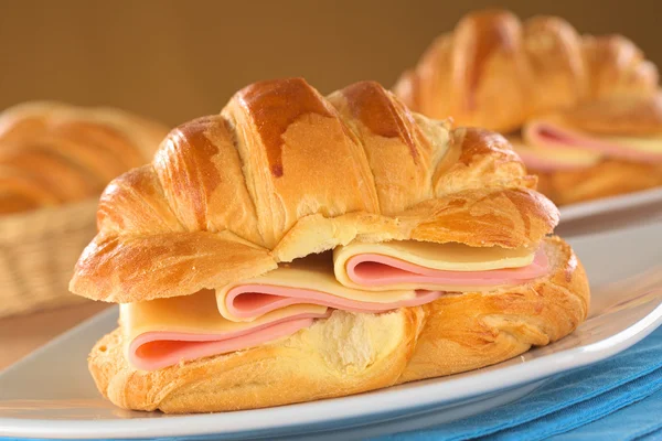 Croissant with Ham and Cheese — Stock Photo, Image
