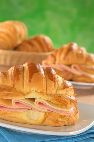 Croissant with Ham and Cheese — Stock Photo, Image
