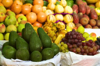 Avocado and Fruits on Peruvian Market clipart