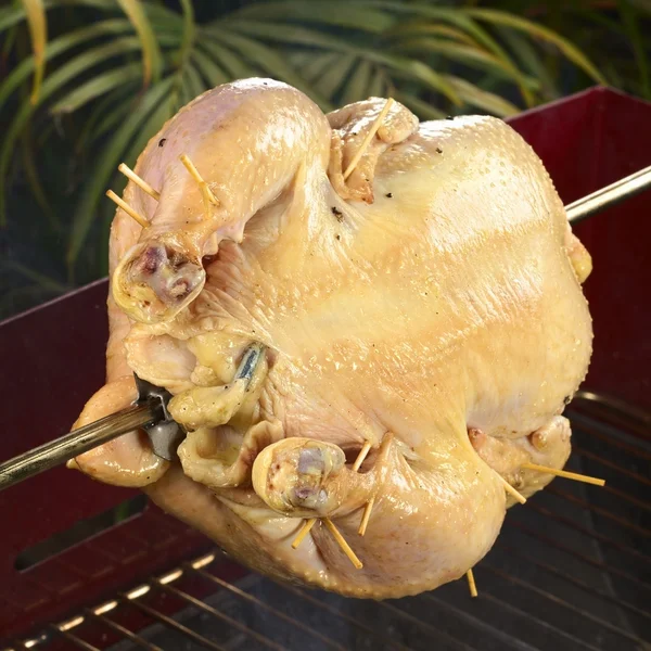 Whole Chicken on Barbecue — Stok Foto