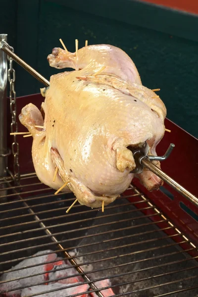 Whole Chicken on Barbecue — Stok Foto