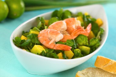 Shrimps on Watercress Salad clipart