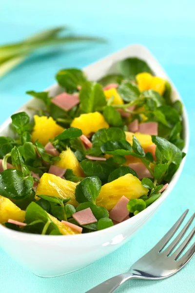 Watercress Pineapple Ham Salad — Stock Photo, Image
