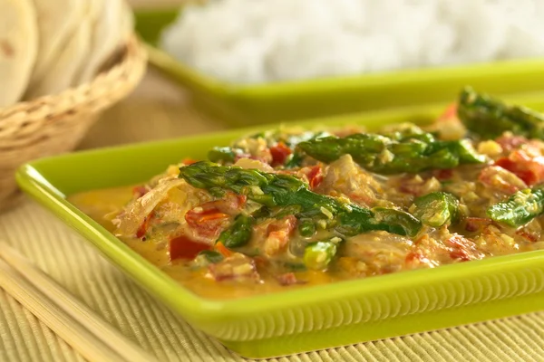 Curry de espárragos verdes — Foto de Stock