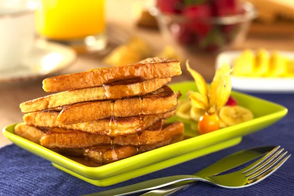 French Toast with Maple Syrup — Stock Photo, Image