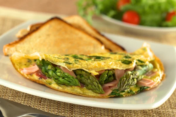 Asparagus and Ham Omelet — Stock Photo, Image