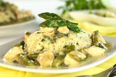 Asparagus Chicken Fricassee clipart