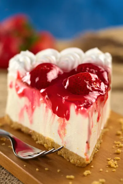 Torta di formaggio alla fragola — Foto Stock