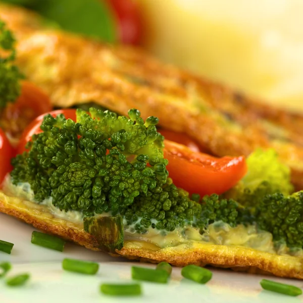 Brócolis e Omelete de Tomate — Fotografia de Stock