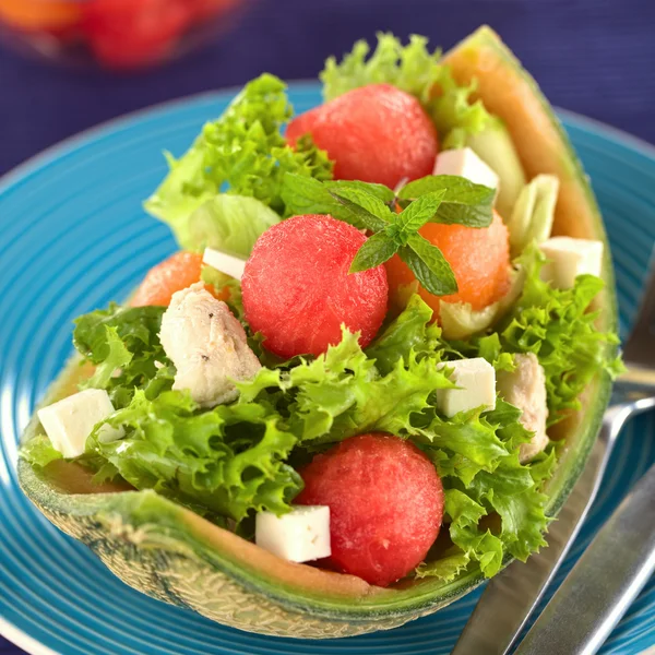 Melon and Chicken Salad — Stock Photo, Image