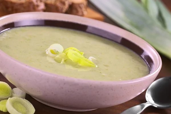 Суп цибулю-порей — стокове фото