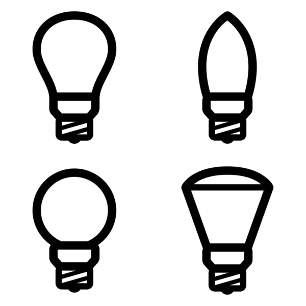 Pittogrammi della lampada — Vettoriale Stock