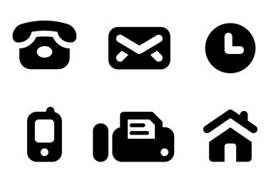 Contact info icons clipart