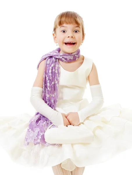 Petite fille en robe gonflable — Photo