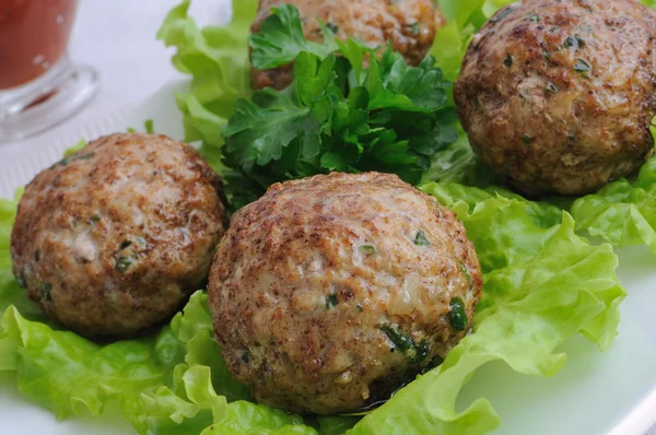 Meatballs with herbs — Stock Photo, Image