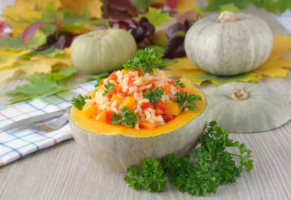 Porridge of rice and vegetables with pumpkin — Stock Photo, Image