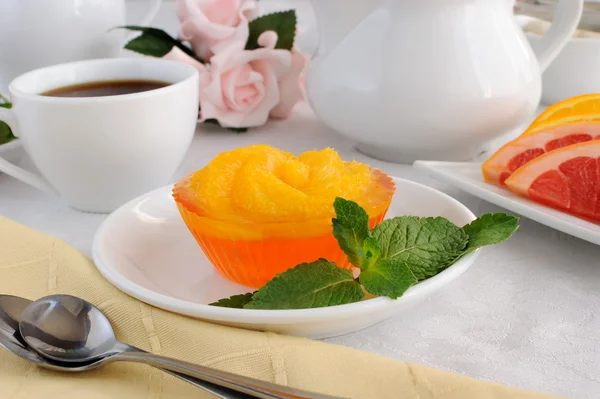 Dessert aus Orangen in Gelee — Stockfoto