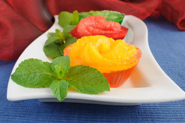 Dessert of oranges in jelly — Stock Photo, Image