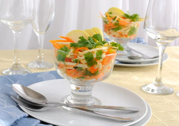 Celery salad with carrot and apple — Stock Photo, Image