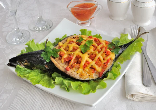 Makreel gevuld met groenten — Stockfoto