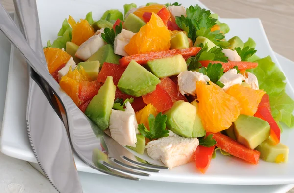 Chicken salad with avocado — Stock Photo, Image