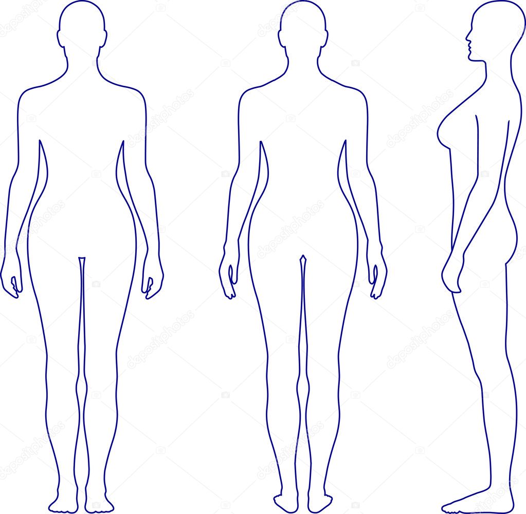 Naked standing woman vector sihouette Stock Vector by ©arlatis 7971837