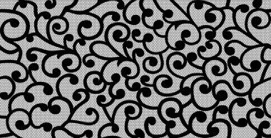 Vector curles on lace seamless background clipart