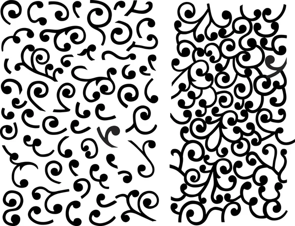 Svart labyrint av vector curles — Stock vektor