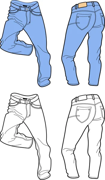 Jeans uomo blu — Vettoriale Stock