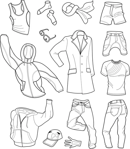 Illustrations Of Various Typical Items Of Clothing For Men. Royalty Free  SVG, Cliparts, Vectors, and Stock Illustration. Image 79250198.
