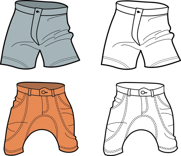 Mannen Shorts (vooraanzicht) — Stockvector