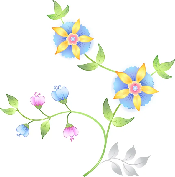 Décor éléments floraux ensemble — Image vectorielle