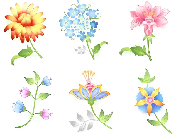 Set di rami di fiori — Vettoriale Stock
