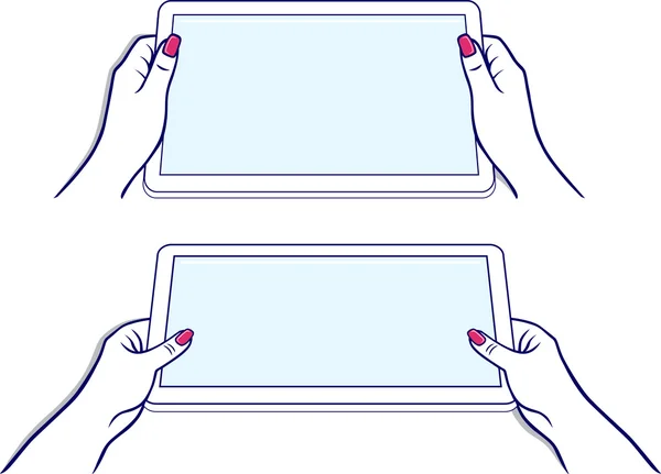 Woman's hands keeps tablet — Stock Vector