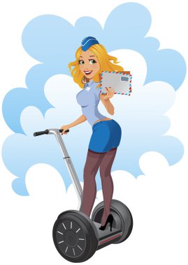 POSTRIDER ON THE SEGWAY clipart