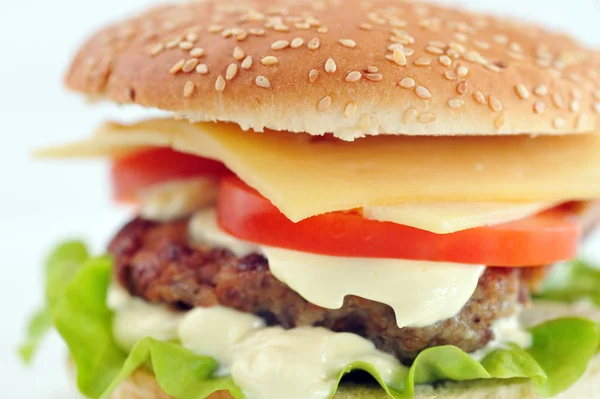 Hamburger with cutlet Royalty Free Stock Images