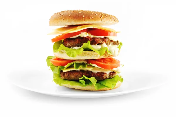 Hamburger met kotelet — Stockfoto