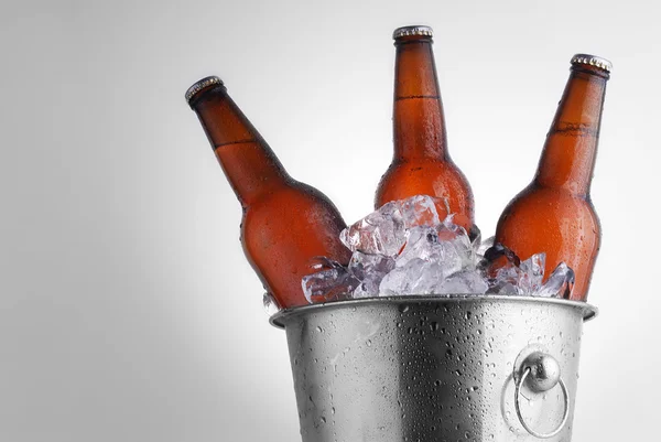 Flaskor med öl — Stockfoto